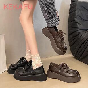 珂卡芙两穿小皮鞋女2025春季新款厚软底舒适不累脚轻便爆款乐福鞋