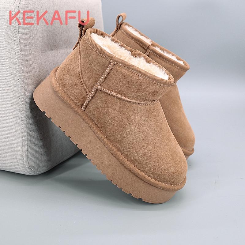 珂卡芙2024冬季新款厚底雪地靴