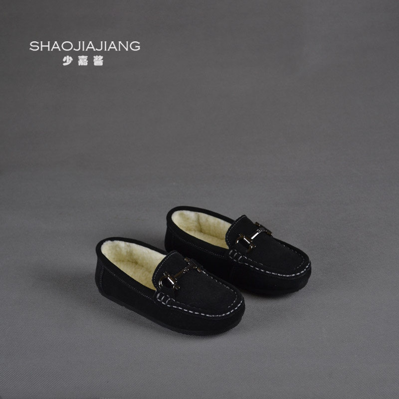 真皮加绒男童皮鞋秋冬季中大童豆豆棉鞋学生黑色演出鞋牛皮软底,童鞋/婴儿鞋/亲子鞋,棉鞋,淘宝优惠券,粉丝福利购,淘宝优惠卷