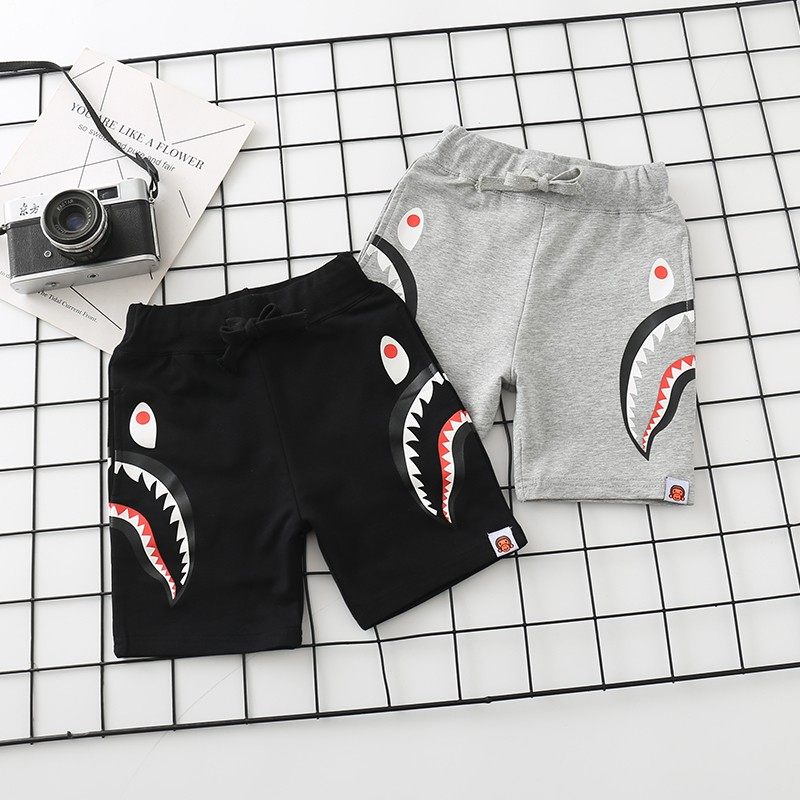 日系潮牌童装纯棉短裤夏季潮牌男女儿童双侧鲨鱼卡通五分裤沙滩裤,童装/婴儿装/亲子装,裤子,淘宝优惠券,粉丝福利购,淘宝优惠卷