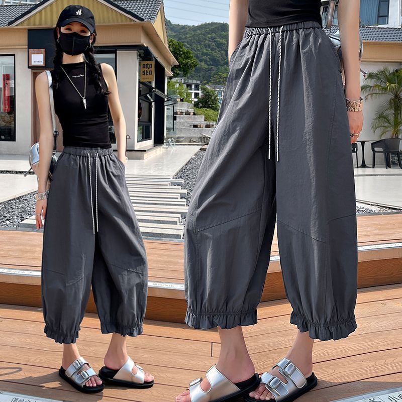 八分花苞灯笼休闲裤夏图片
