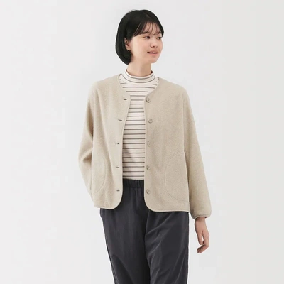 无印良品女式抓绒开衫夹克衫外套