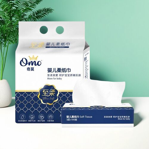 奇莫100抽16包印花柔纸巾