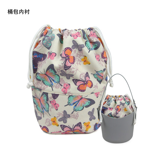 obag拉绳印花帆布内胆