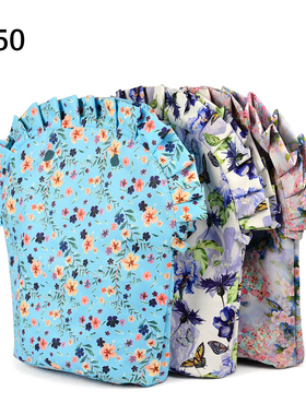 O50印花斜纹布内衬带褶Obag风格百搭女士内袋包