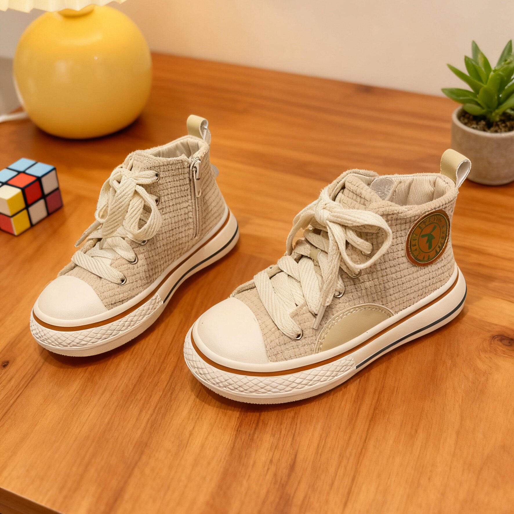 芭杜乐灯芯绒男女童中帮板鞋