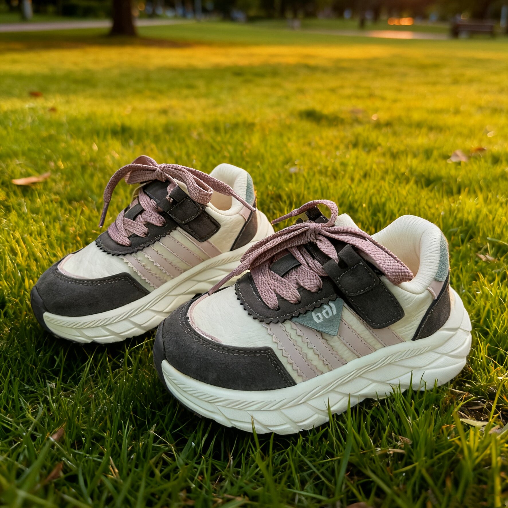 芭杜乐BADULE运动鞋清新简约潮流感魔术贴时尚女童2025秋季童鞋