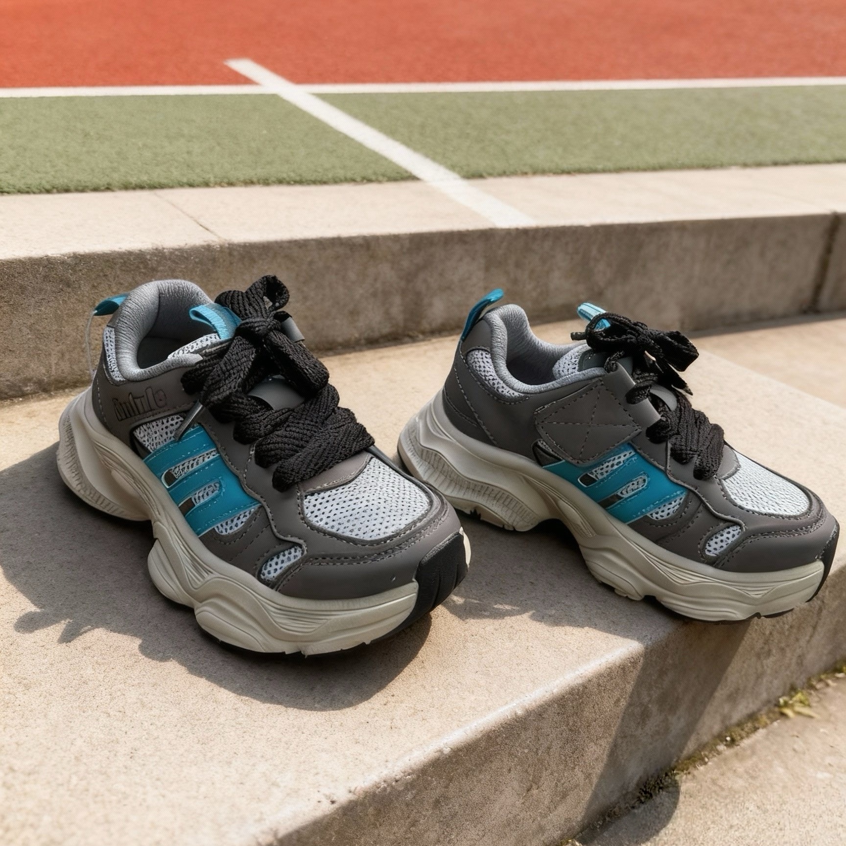 芭杜乐BADULE撞色网面运动鞋魔术贴男女学生百搭时尚潮范秋季童鞋