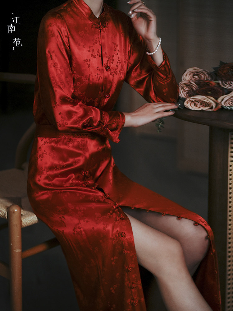 JIANGNAN FAN RED TANG JACKET NEW CHINESE STYLE IMPROVED YOUNG PLACKET ENGAGEMENT TOAST DRESS CAN USUALLY BE WORN IN A SMALL SHIRT