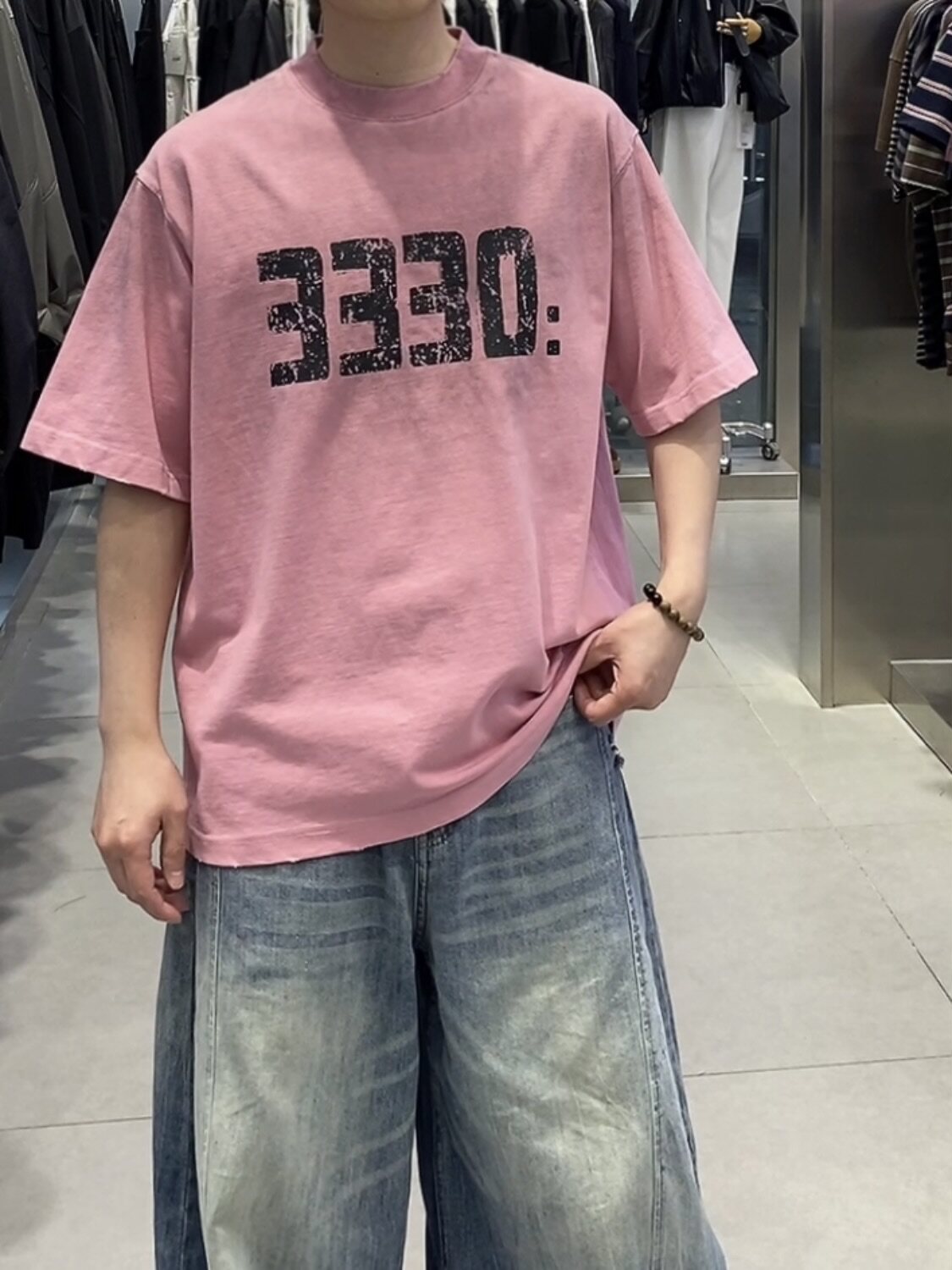 2026新款春装水洗圆领短袖T恤男半袖上衣时尚百搭休闲宽松短袖