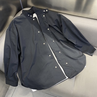 2026新款春装夹克男立领偏长款衬衫外套时尚百搭上衣