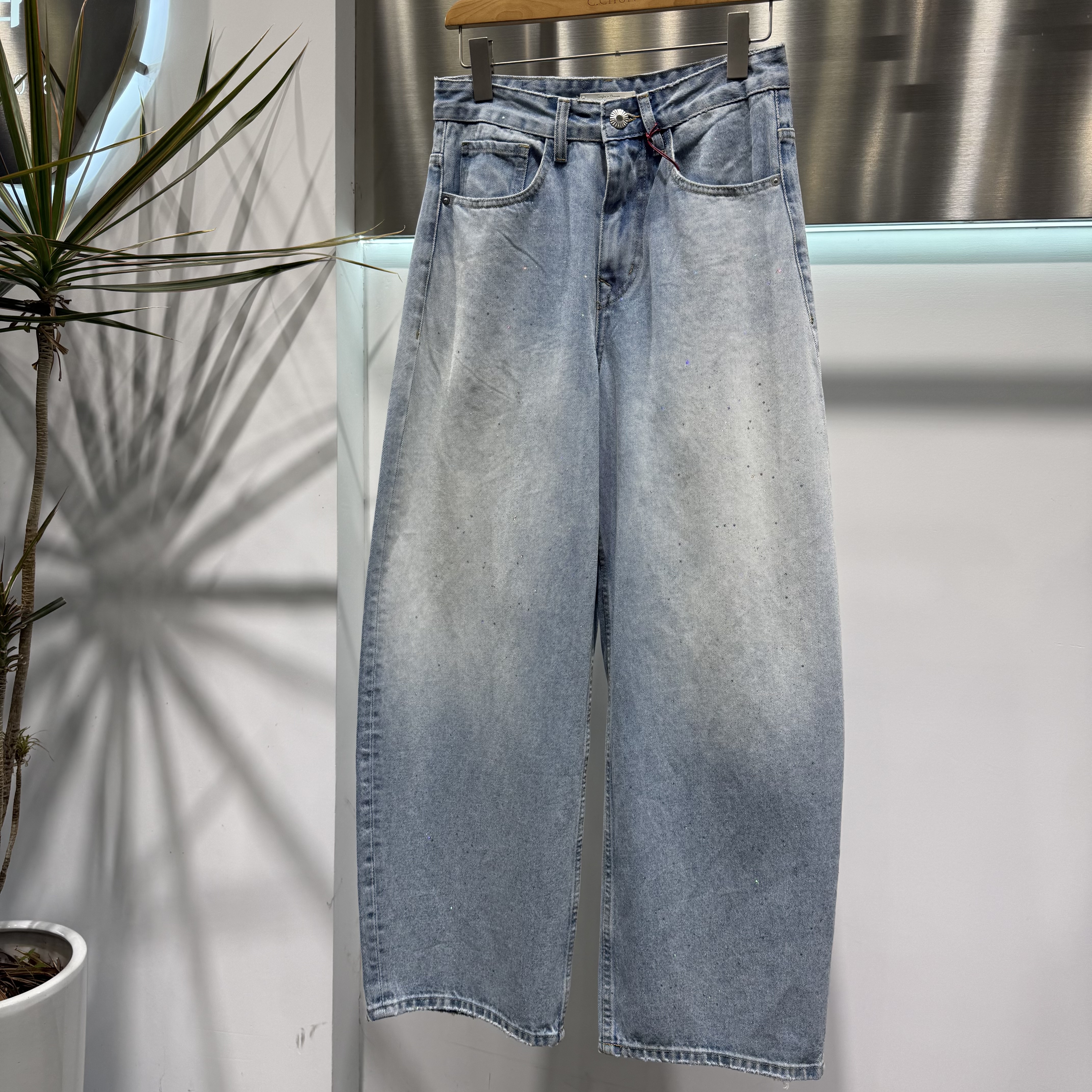 2026新款春装亮片牛仔裤男阔腿直筒裤时尚百搭裤子