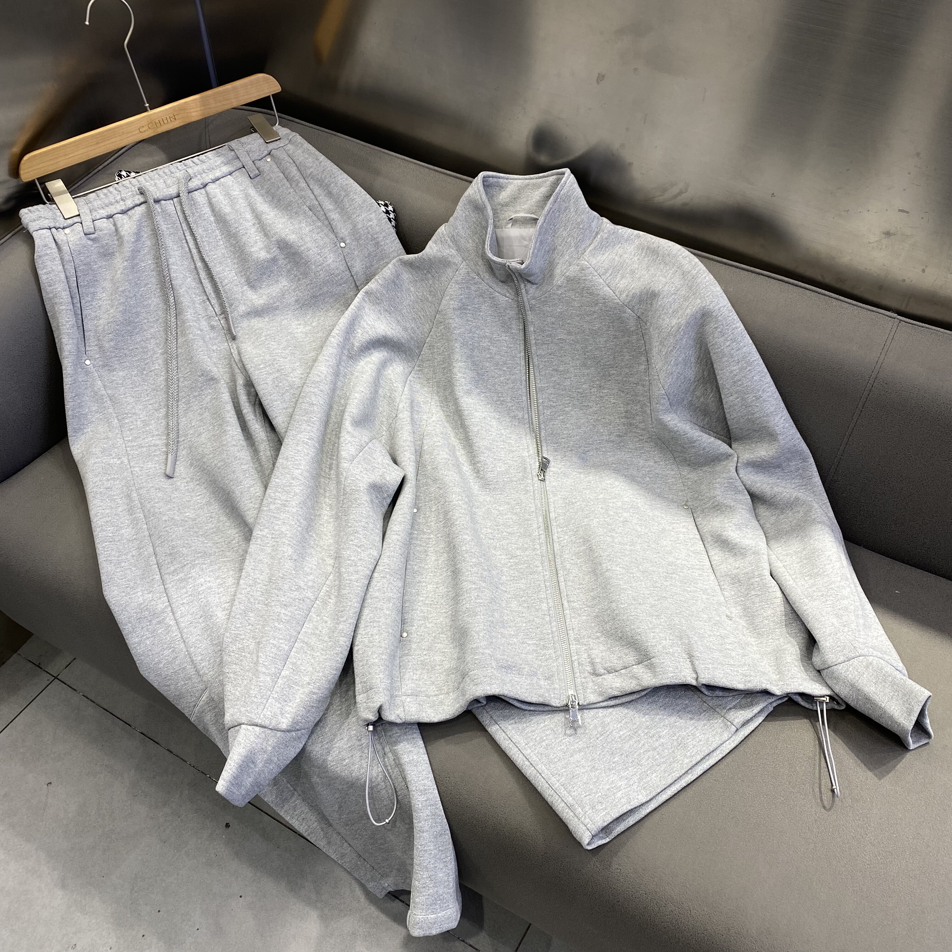 2026新款春装拉链开衫卫衣男短款立领外套时尚百搭上衣套装