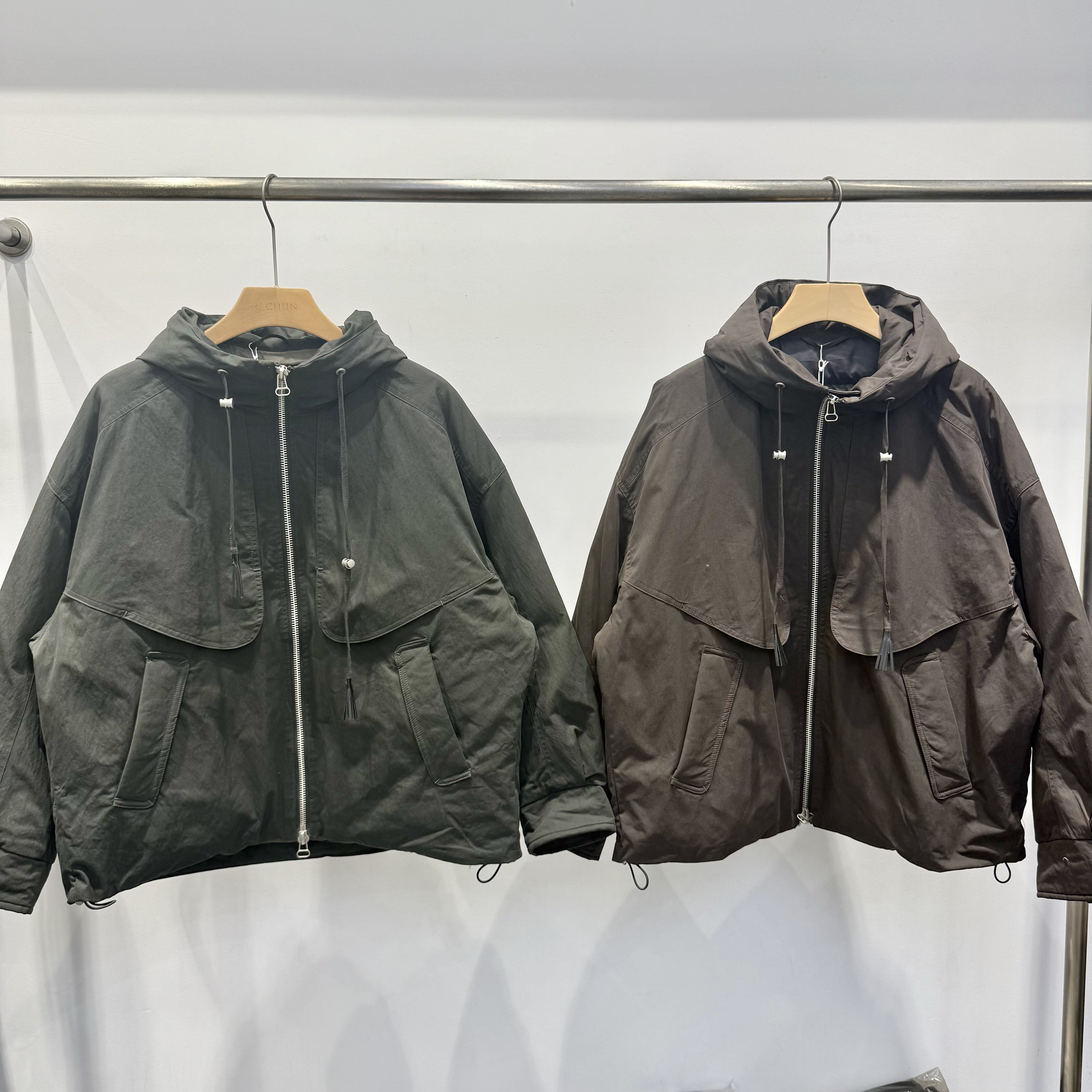 2025冬季新款男连帽羽绒服蝙蝠袖洗水棉质外套宽松休闲百搭上衣