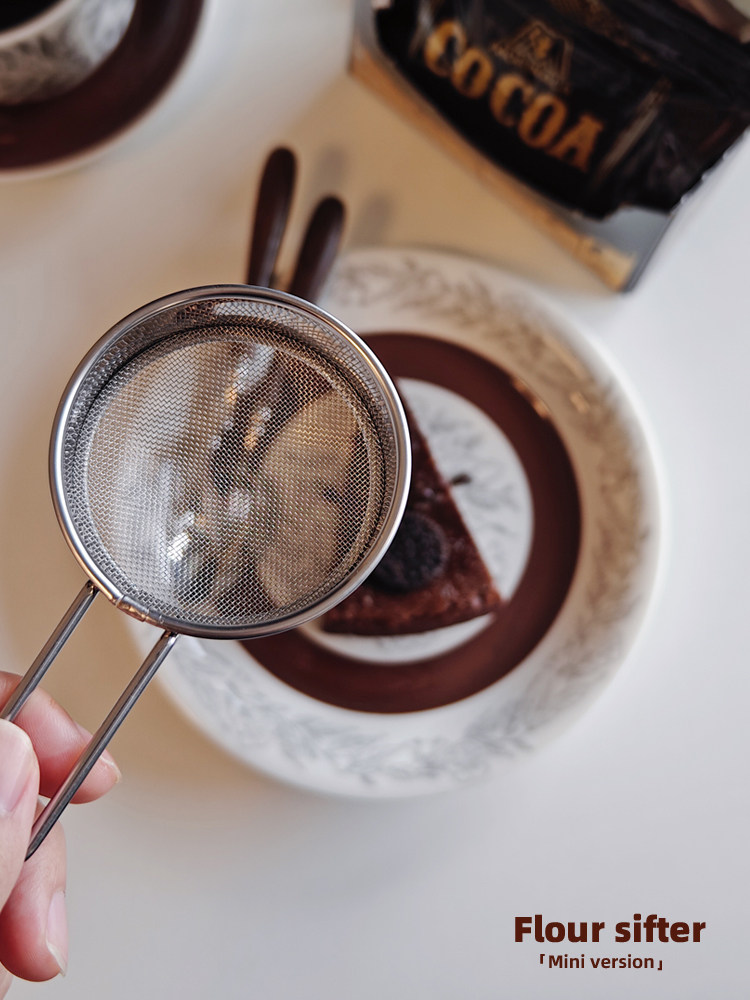 Japanese-style stainless steel matcha powder sieve, baking sugar powder, cocoa powder flour sieve, handheld mini filter screen, 40 mesh thumbnail 4