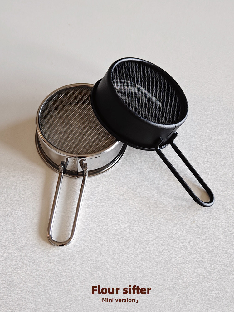 Japanese-style stainless steel matcha powder sieve, baking sugar powder, cocoa powder flour sieve, handheld mini filter screen, 40 mesh thumbnail 3