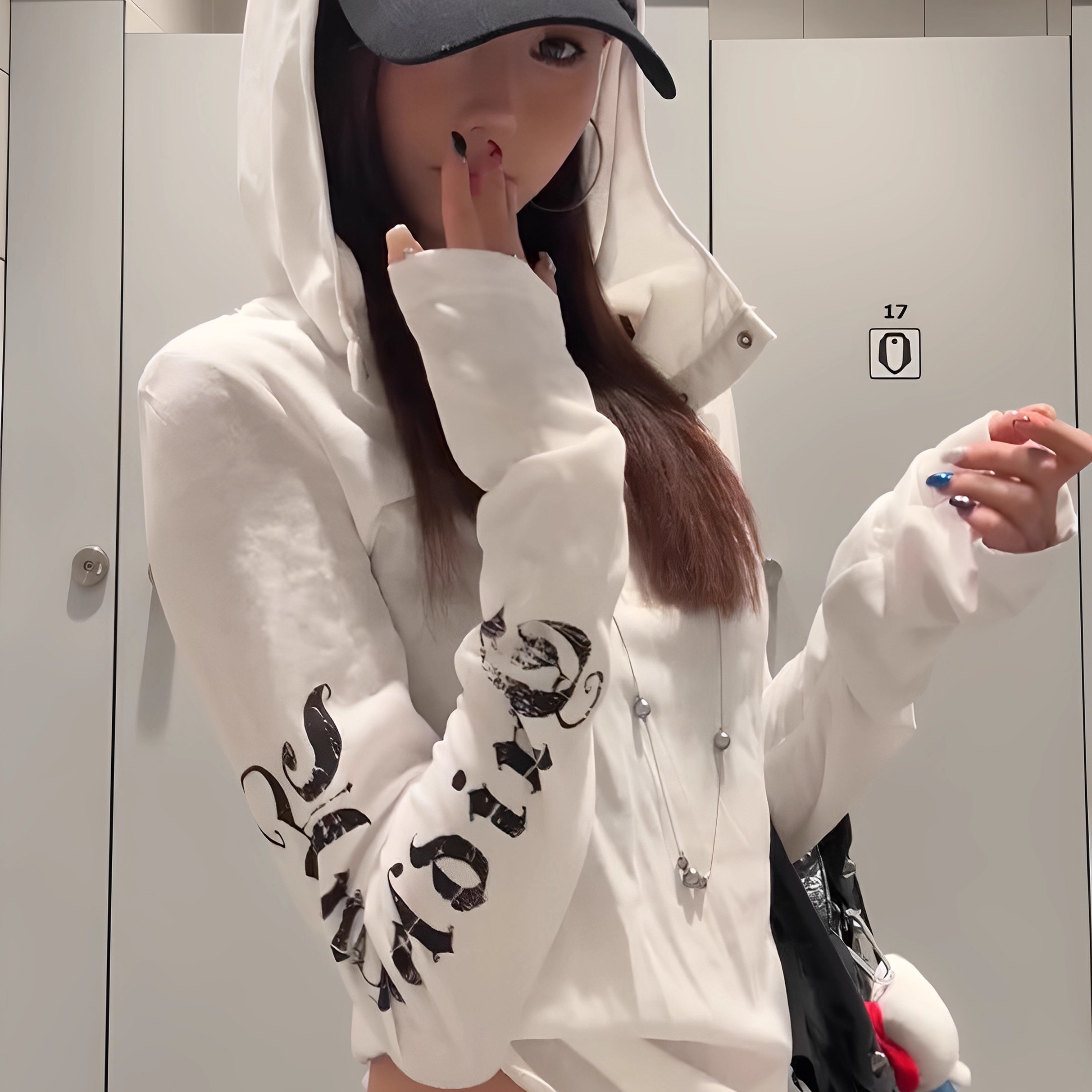 美式高街朋克连帽防晒罩衫轻薄长袖t恤女夏季设计感小众辣妹上衣