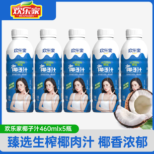 果肉型植物蛋白饮料 瓶 椰奶椰汁饮品整箱 椰子汁460ml 欢乐家