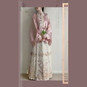 一鹭生花 明制汉服中国风对交穿交领短衫 马面裙春季 款 刺绣套装