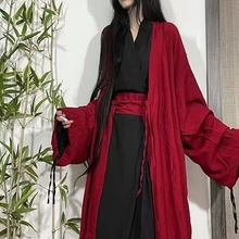 汉服女清冷风大袖衫女侠风超仙交领直裾中国风古装成人套装魏晋风
