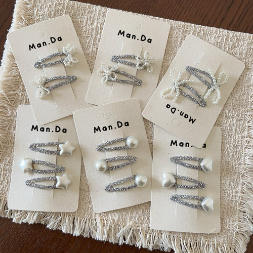 女孩甜美珍珠蝴蝶结爱心闪闪BB夹百搭儿童掰掰夹碎发刘海夹侧边夹