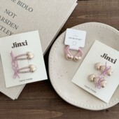 手作闪亮鱼姬爱心蝴蝶结儿童发夹女童甜美发卡头饰少女BB刘海夹子