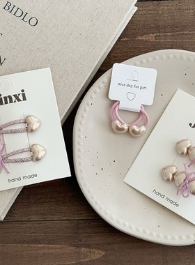 手作闪亮鱼姬爱心蝴蝶结儿童发夹女童甜美发卡头饰少女BB刘海夹子