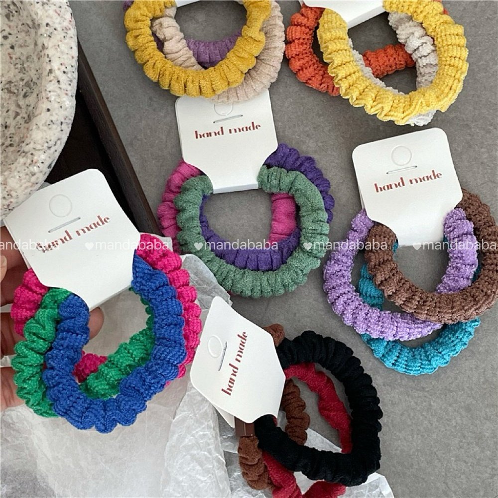 韩奶油色麂皮绒小肠圈学生亮彩发圈三条装质感灯芯绒发绳马尾皮筋,童装/婴儿装/亲子装,发饰,淘宝优惠券,粉丝福利购,淘宝优惠卷