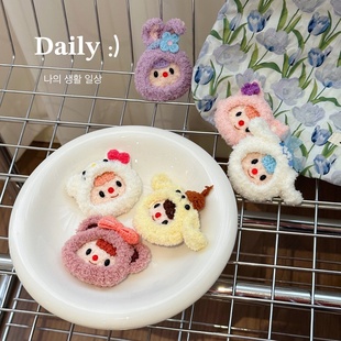 儿童玲娜贝儿可爱手工毛线夹女童发饰BB发夹星黛露少女心毛绒边夹