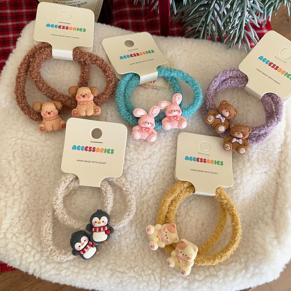 学生可爱卡通小熊兔子羊羔毛发圈儿童发猫咪扎发皮筋头绳企鹅发绳,童装/婴儿装/亲子装,发饰,淘宝优惠券,粉丝福利购,淘宝优惠卷