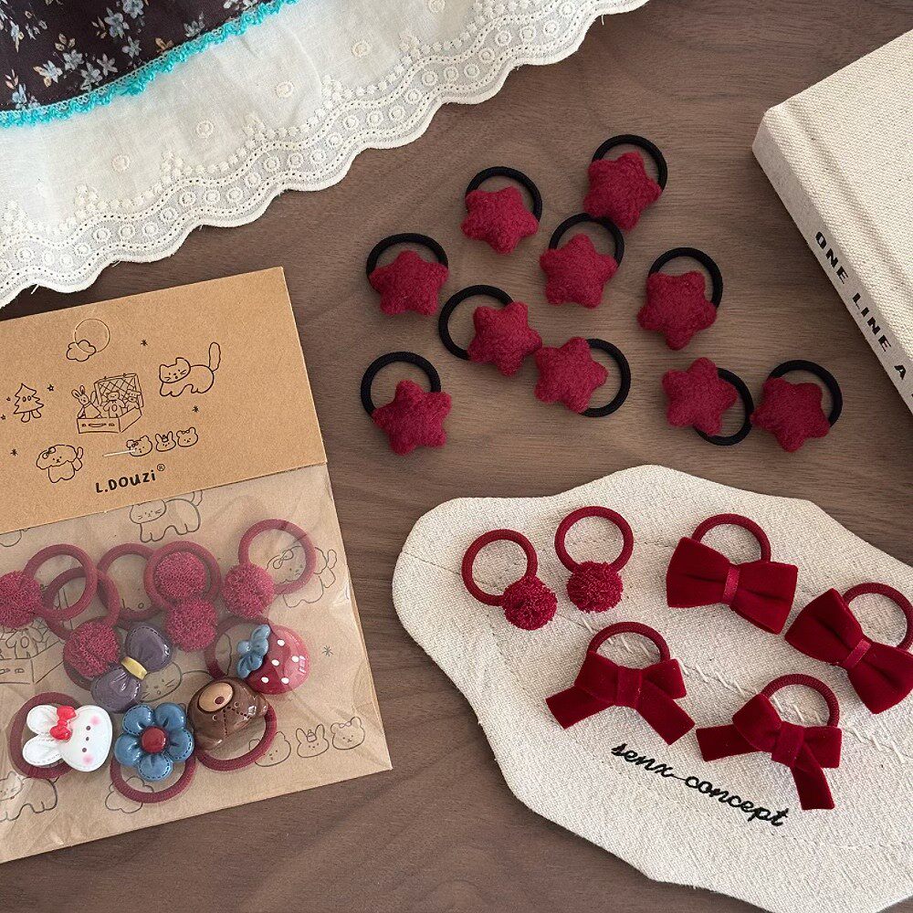 韩新年婴儿童可爱酒红发饰女童拇指高弹皮筋宝宝mini头绳皮筋套装,童装/婴儿装/亲子装,发饰,淘宝优惠券,粉丝福利购,淘宝优惠卷