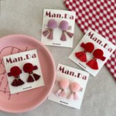 宝宝迷你红色毛球周岁满月发夹婴儿可爱抓周流苏头饰女童对夹发饰