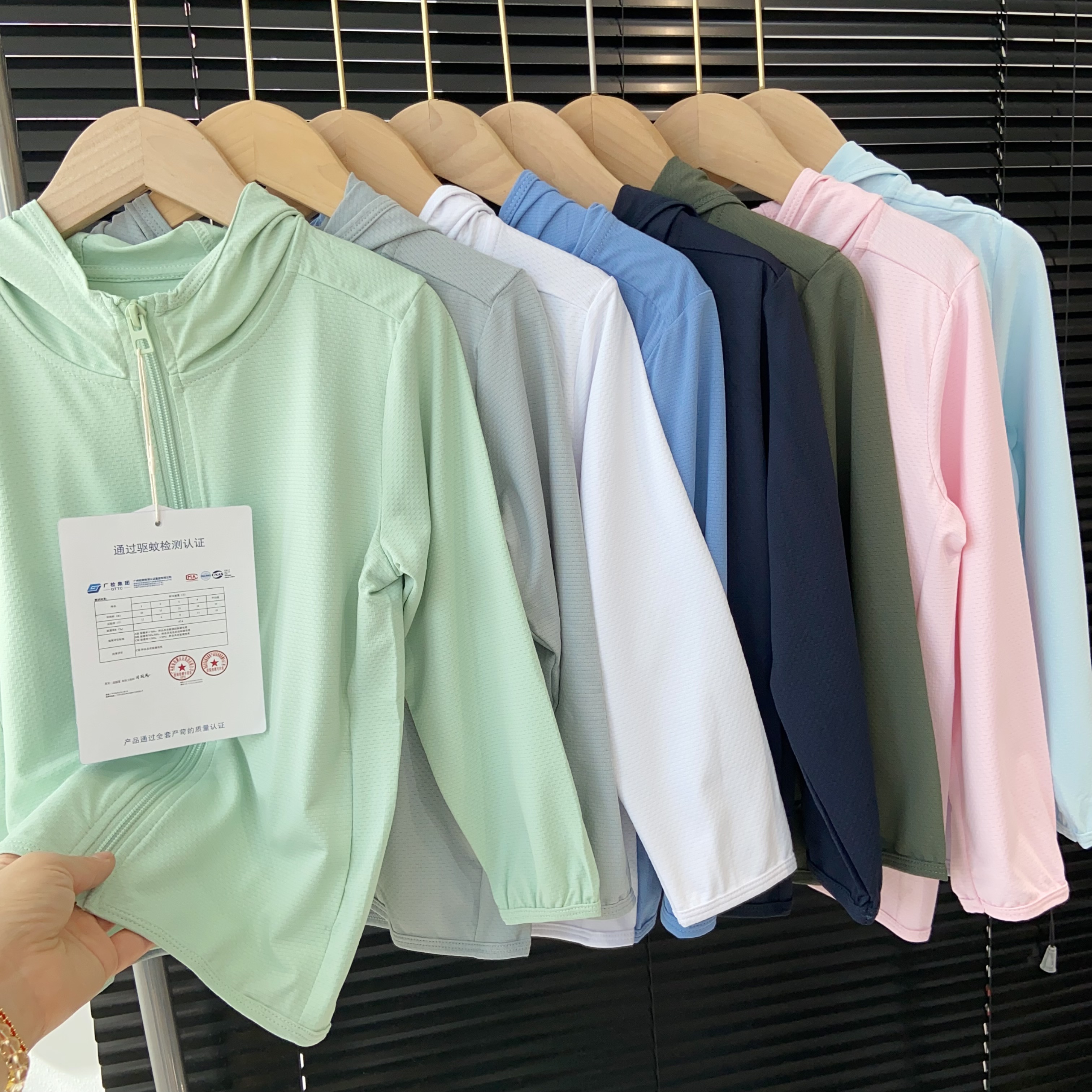 日系亲子男女童纯色连帽防晒服薄外套夏季儿童遮阳皮肤衣空调衫