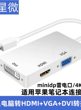适用苹果电脑转换器minidp转HDMI/VGA/DVI投影仪投屏显示器电视机