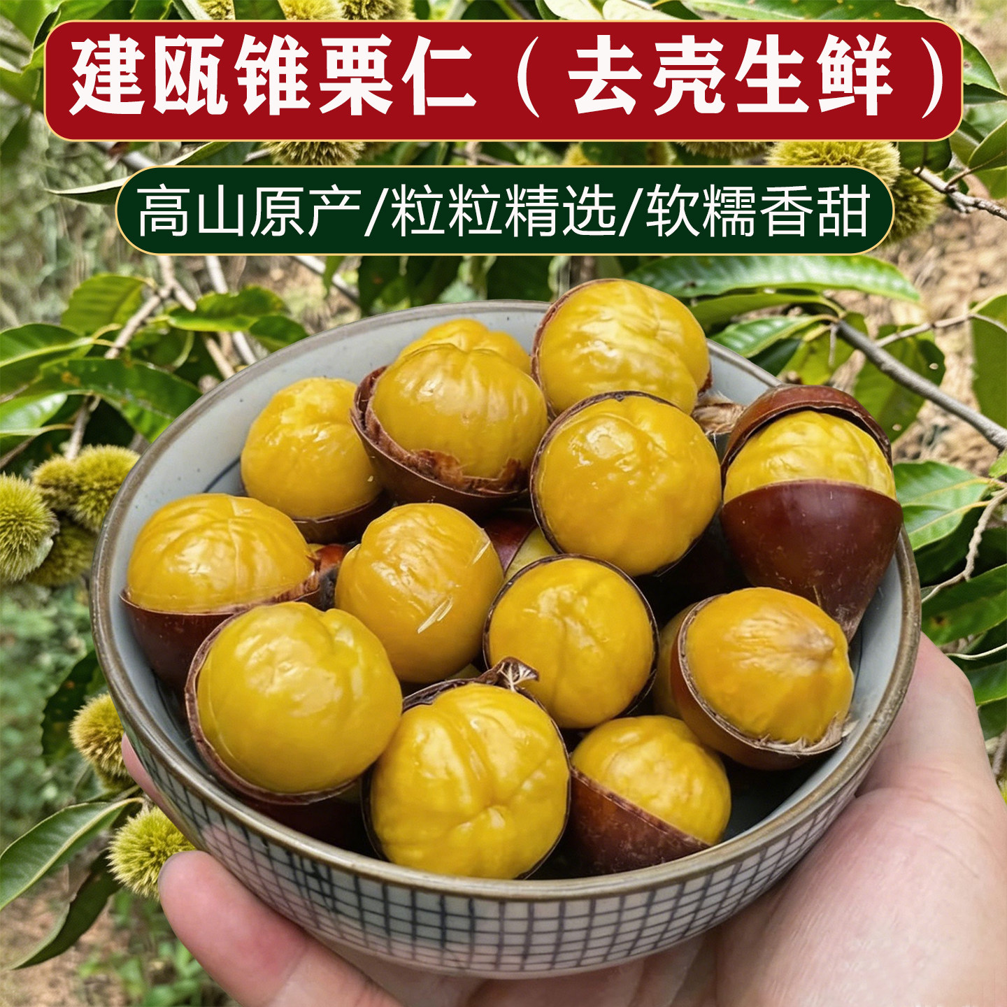 建瓯锥栗去皮无壳果仁速冻粉糯香甜福建特产包粽子熬粥食材