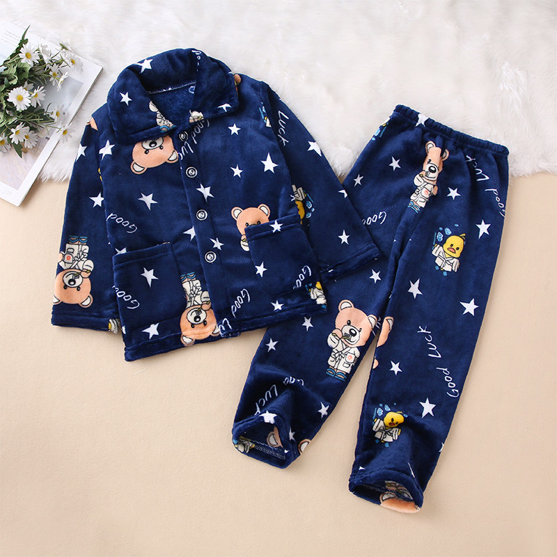 秋冬季儿童法兰绒睡衣男童宝宝女童家居服男孩加厚冬款女孩珊瑚绒,童装/婴儿装/亲子装,家居服套装,淘宝优惠券,粉丝福利购,淘宝优惠卷