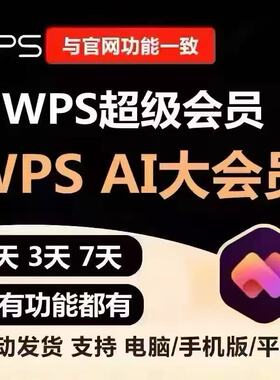 wps大会员一小时 wps大会员一天 wps ai大会员 wps会员月卡年卡