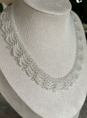 中古风简约宫廷风串珠流苏项链双层多层叠戴项链锁骨链项链