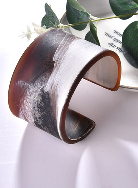 新款欧美流行简约夸张宽边花纹女手镯手饰手环镯子