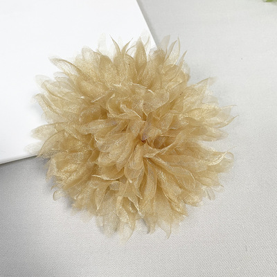 复古古风欧根纱手工花朵大号胸花别针布艺胸针配饰