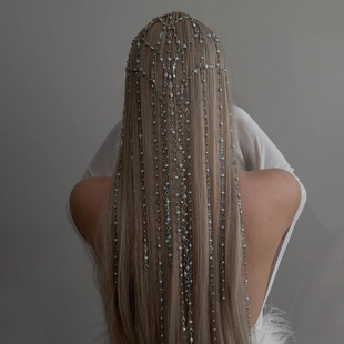 新款网状流苏发箍女简约珍珠头饰优雅气质新娘发饰