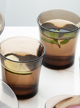 DURALEX高颜值耐热玻璃杯琥珀色家用咖啡杯子茶杯网红ins风水杯男