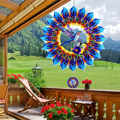 曼陀罗3D可折叠旋转双串风铃