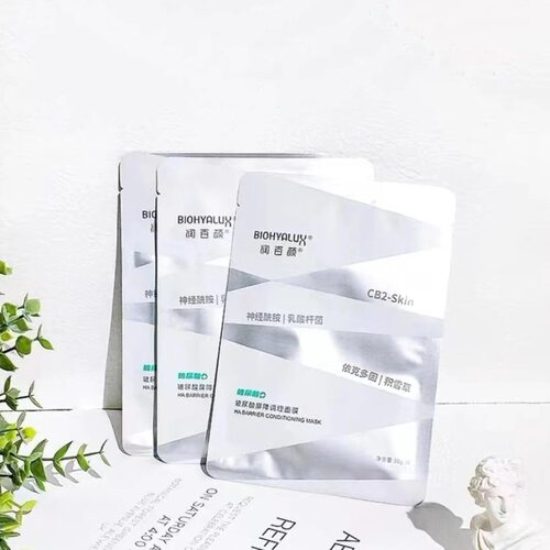 润百颜屏障调理白纱布面膜积雪草补水镇定舒缓敏肌玻尿酸散片装