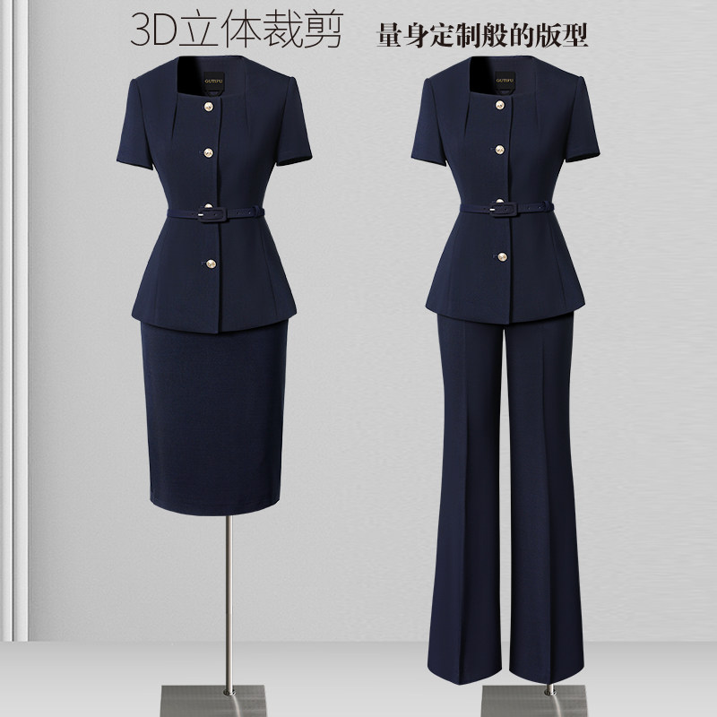 高端西装套装女气质夏天短袖珠宝店西服酒店经理医美业前台工作服