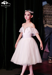 芭蕾舞剧小西尔菲德专业表演服儿童芭蕾舞裙白色蓬蓬裙长纱裙定制