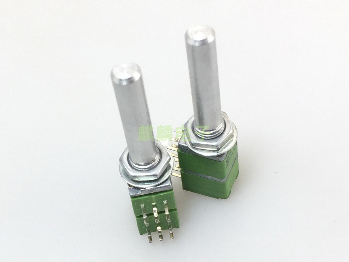 台湾ALPHA RK097G 四联电位器 25C100K*4 半轴含螺纹32mm 12脚