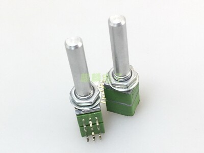 台湾ALPHA RK097G 四联电位器 25C100K*4 半轴含螺纹32mm 12脚