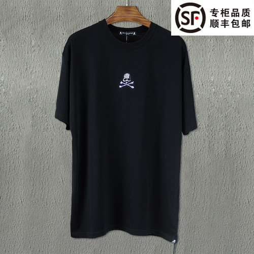 烫钻胸口骷髅短袖骷髅