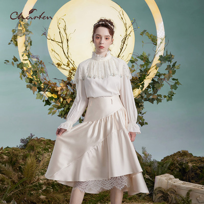 气质优雅显瘦长袖衬衫上衣女C